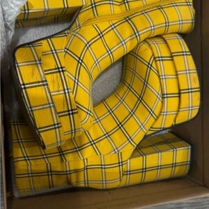 Steve Madden Yellow Checkered Platform Boots